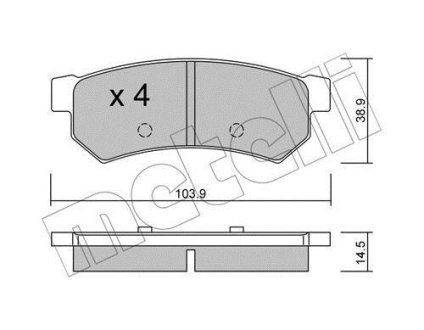 Колодки гальмівні (задні) Chevrolet Lacetti 05-/Nubira 05-11 Metelli 22-0846-0