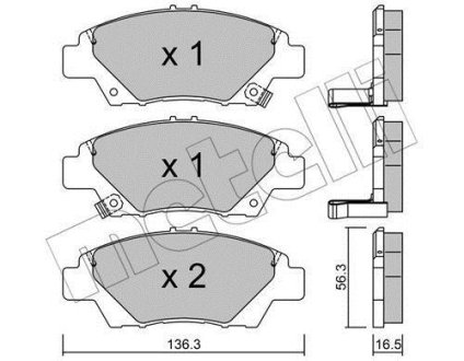 Колодки тормозные (передние) Honda Jazz 07-/CR-Z 08- Metelli 22-0865-0