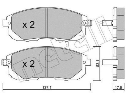 Колодки тормозные (передние) Nissan Juke/ Pulsar/ Tiida 07- Metelli 22-0876-1