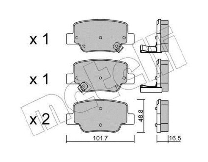 Колодки гальмівні (задні) Toyota Verso 09-18 Metelli 22-0880-0 (фото 1)