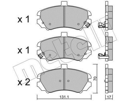 Колодки гальмівні Hyundai Elantra 00-06 Metelli 22-0884-0