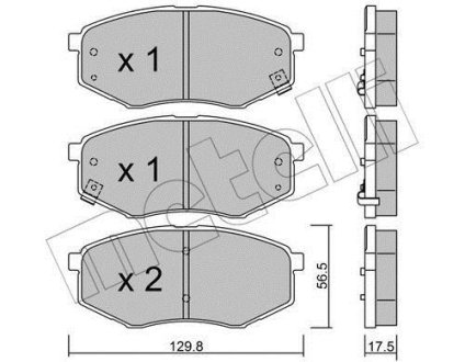 Колодки тормозные (передние) Hyundai ix20/ix35/Tucson/Sonata/Kia Sportage 10-/Soul 14- Metelli 22-0942-0