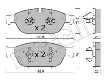 Колодки тормозные (передние) Audi A6/A7/A8 10- Metelli 22-0953-0