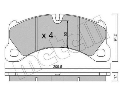 Колодки тормозные (передние) Porsche Cayenne 10- Metelli 22-0956-0