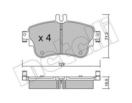 Колодки тормозные (передние) MB A-class (W176)/B-class (W246) 11-18 Metelli 22-0964-0