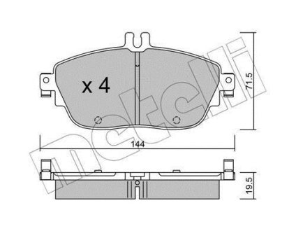 Колодки тормозные (передние) MB A-class (W176)/B-class (W242/W246)/GLA-class (X156) 11-/Infiniti 15- Metelli 22-0965-0