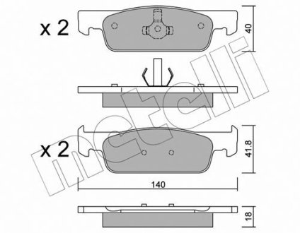 Колодки тормозные (передние) Dacia Logan II/Sandero II/Renault Logan II/Sandero/Stepway/Clio IV 12- Metelli 22-0975-3