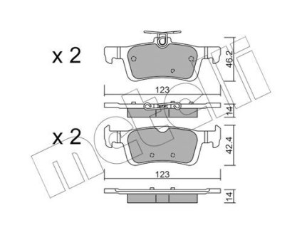 Колодки гальмівні (задні) Ford Fiesta 1.0 EcoBoost 17- Metelli 22-0986-1