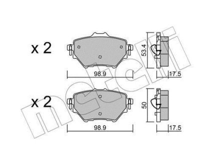 Колодки гальмівні (задні) Citroen C4/Berlingo/Peugeot 308/508/3008/Partner/Opel Combo 13- Metelli 22-0987-0