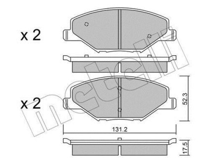 Колодки гальмівні Skoda Fabia II/III 07-/VW Polo 10- Metelli 22-1006-0