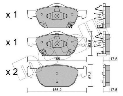 Колодки гальмівні (передні) Honda Civic IX 11-/Civic X 15- Metelli 22-1009-0