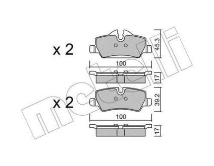 Колодки тормозные (задние) Mini Mini Cooper/One 13- B36/B37/B46/B47/B48 Metelli 22-1014-0