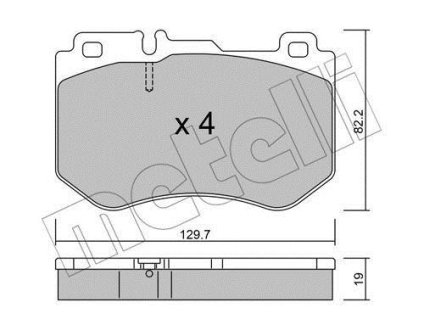 Колодки гальмівні (передні) MB C-class (W205/S205/C205/A205) 13- Metelli 22-1018-0