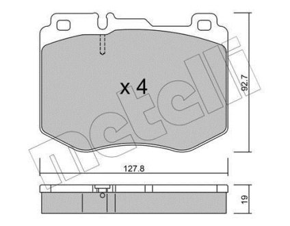 Колодки тормозные (передние) MB C-class (W205)/E-class (W213) 14- Metelli 22-1019-0 (фото 1)