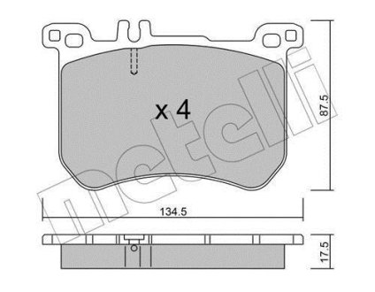 Колодки тормозные (передние) MB S-class (W222,V222,X222)/SL-class (R231) 12- Metelli 22-1021-0