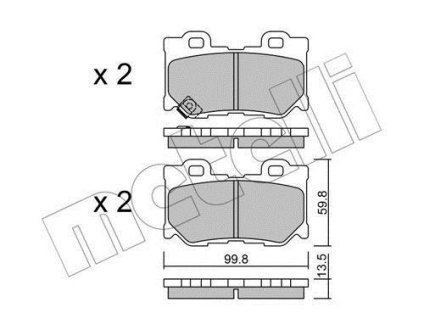 Колодки гальмівні (задні) Infiniti FX/G/Q50 08- Metelli 22-1030-0 (фото 1)