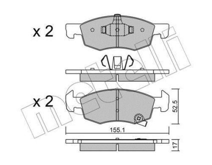 Колодки тормозные (передние) Opel Corsa E 14- Metelli 22-1034-0