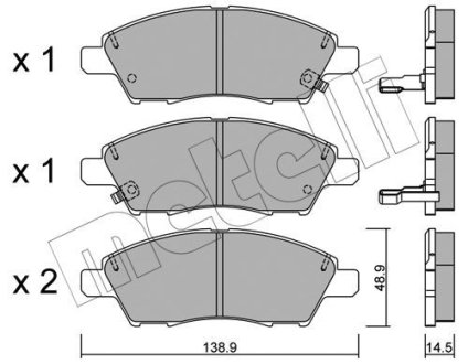 Колодки гальмівні (передні) Nissan Note 1.2/1.5 dCi/1.6/1.8 07- Metelli 22-1079-0