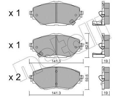 Колодки тормозные (передние) Toyota C-HR/Corolla 16- Metelli 22-1088-0