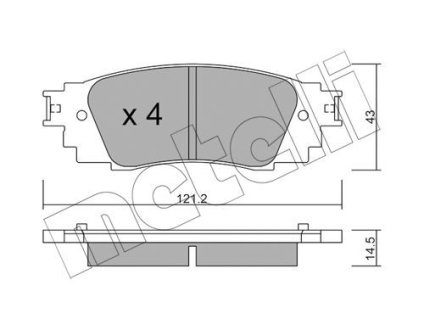 Колодки тормозные (задние) Toyota Camry 17-/Rav4/Lexus ES/UX 18-/RX 15- Metelli 22-1089-0