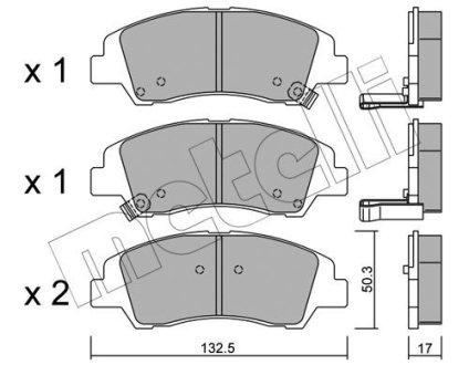 Колодки гальмівні (передні) Hyundai i10 13- Metelli 22-1091-0