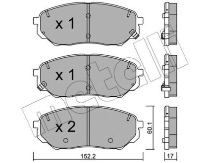 Колодки тормозные (передние) Hyundai Santa Fe IV/Kia Sorento 2.0-3.3 15- Metelli 22-1096-0