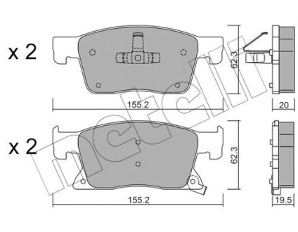 Колодки гальмівні (передні) Opel Astra K 15- Metelli 22-1115-0