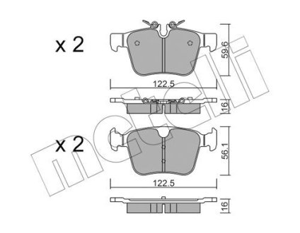 Колодки тормозные (задние) Land Rover Range Rover /Discovery Sport/Volvo S60/S90/V60/V90 15- Metelli 22-1122-0