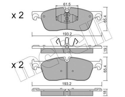 Колодки гальмівні (передні) Land Rover Discovery/Range Rover 2.0D 11- Metelli 22-1123-0