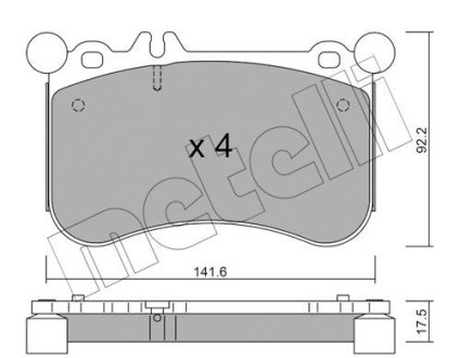 Колодки гальмівні (передні) MB E-class (W212) 09-/S-class (C216) 05-13 Metelli 22-1133-0