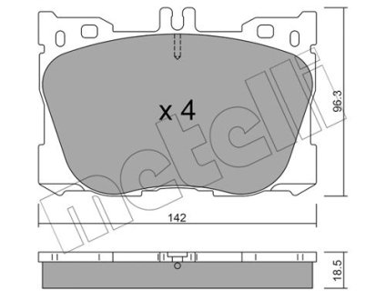 Колодки гальмівні (передні) MB C-class (W205/S205/C205)/E-class (W213) 16- Metelli 22-1134-0