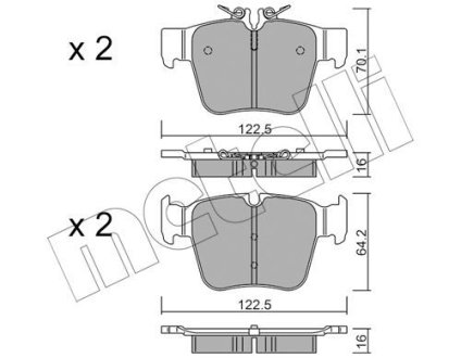 Колодки тормозные (задние) MB C-class (W205)/GLC (X253) 15-19 Metelli 22-1135-0