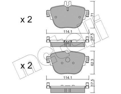 Колодки тормозные (задние) MB E-class (W213/A238/C238/S213) 16- Metelli 22-1137-0