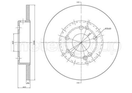 Диск тормозной (передний) MB E-class (W124) 85-95 (284x12) (с покрытием) (полный) Metelli 23-0124C