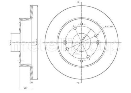 Диск тормозной (задний) Honda Accord 89-98/Civic 97-01/Rover 600 93-99 (260x10) Metelli 23-0361