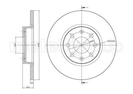 Диск тормозной (передний) Fiat Grande Punto 05-/Opel Corsa D 06-14 (257x12) Metelli 23-0858C