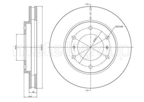 Диск гальмівний Mitsubishi L200 04-/Pajero Sport 08- (294x28) (вент.) Metelli 23-1076C