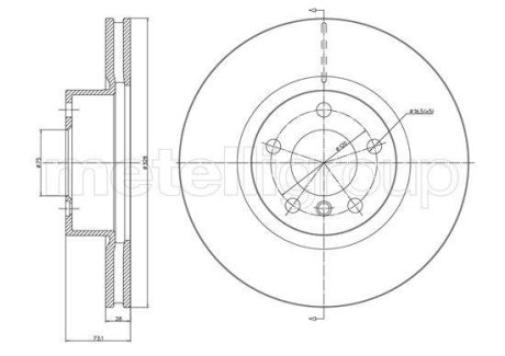 Диск тормозной (передний) BMW X3 (F25)/X4 (F26) 10- (328x28) Metelli 23-1260C