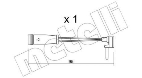 Датчик износа тормозных колодок MB A-class (W176)/E-class (W213) 12- (L=95mm) Metelli SU.129