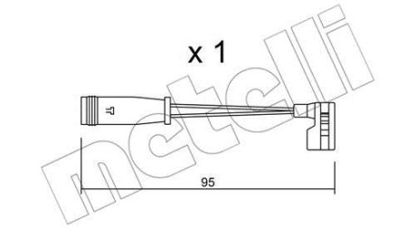 Датчик износа тормозных колодок MB Sprinter/VW Crafter 06- (L=95mm) Metelli SU.164