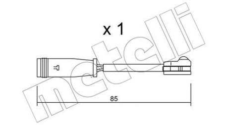 Датчик зношування гальмівних колодок (задніх) MB Sprinter/VW Crafter 06- (L=85mm) Metelli SU.314