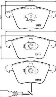 Гальмівні колодки перед. AUDI A3/TT VW Golf V, Passat 05- SEAT Leon (з датчик.) MINTEX MDB2677