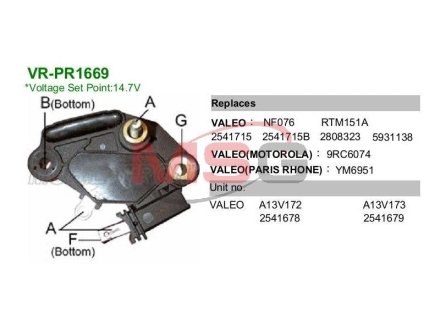 Регулятор напруги генератора MOBILETRON VRPR1669