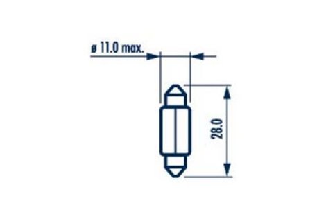 3000 Лампа C10W 12V 10W SV8,5 11X28 |FESTOON 28mm| (10шт) NARVA 17315