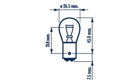 3000 Лампа P21/4W 12V 21/4W BAZ15d (10шт) NARVA 17881