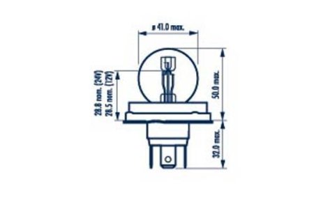 3000 Лампа R2 12V 45/40W P45t |ASSYMETRICAL LAMPS| NARVA 49211