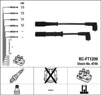 Комплект дротів запалювання (вир-во) NGK RC-FT1209