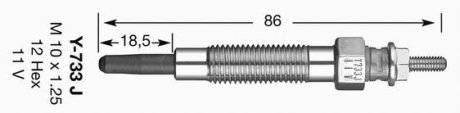 Свічка розжарювання D-Power13 (вир-во) NGK Y-733J