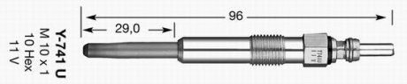 Свічка розжарювання D-Power20 (вир-во) NGK Y-741U