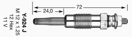 Свічка розжарювання D-Power1 (вир-во) NGK Y-924J